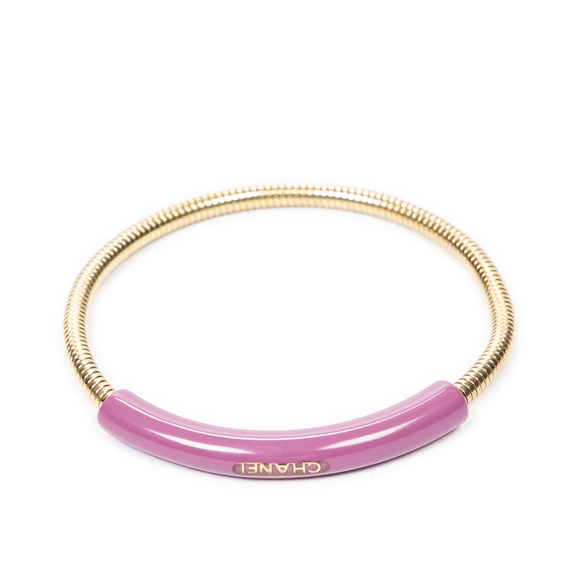 Chanel Logo Bracelet   in Purple/Gold Logo Motif - Picture 2 of 3